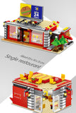 LEGO 1729pcs City Street View 4 In 1 LED Restaurant Architecture House Car Truck Model Building Blocks Toys