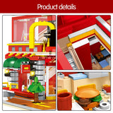 LEGO 1729pcs City Street View 4 In 1 LED Restaurant Architecture House Car Truck Model Building Blocks Toys