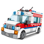 LEGO Ambulance Military Building Blocks Rescue Car Sets Truck Bricks Educational City Car Construction