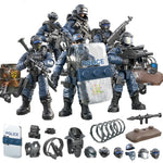 LEGO  Military SWAT POLICE Soldier Bricks Figures set with Gun Weapon Army ww2 city Building Blocks