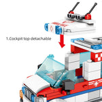 LEGO Ambulance Military Building Blocks Rescue Car Sets Truck Bricks Educational City Car Construction