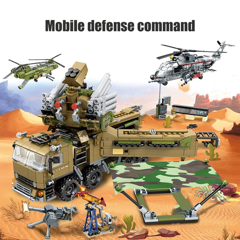 LEGO SWAT Team WW2 Helicopter Model Building Blocks Military Tank