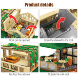 LEGO 2059Pcs Creative Cafe Coffee Shop Model Building Blocks City Street View Casual House Figures Bricks