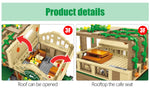LEGO 2059Pcs Creative Cafe Coffee Shop Model Building Blocks City Street View Casual House Figures Bricks