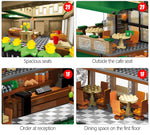 LEGO 2059Pcs Creative Cafe Coffee Shop Model Building Blocks City Street View Casual House Figures Bricks