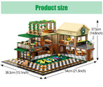 LEGO 2059Pcs Creative Cafe Coffee Shop Model Building Blocks City Street View Casual House Figures Bricks