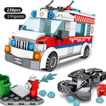 LEGO Ambulance Military Building Blocks Rescue Car Sets Truck Bricks Educational City Car Construction