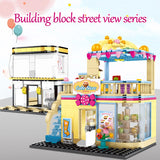 LEGO Famous Brand Fashion Shop DIY Building Blocks City Street View Delicious Cake Store Model Bricks