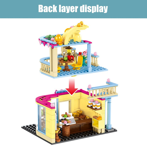 LEGO Famous Brand Fashion Shop DIY Building Blocks City Street View Delicious Cake Store Model Bricks