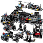 LEGO  695PCS 8in1 SWAT Police Trucks Car Building Blocks City Helicopter Ship Bricks police Figures