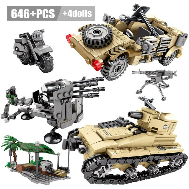 TOYGA WW2 Military Base Building Kit for Soldiers SWAT Team, 1803Pcs DIY  Plane Tank Truck War Baseplate Play Set Compatible with Lego (Not Include  Tank,Plane,Truck), Building Sets -  Canada
