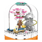 LEGO Creative LED Light Rotating Box Building Blocks Friends City Street View Cherry Blossom House Tree Bricks Toys for Kids