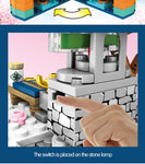LEGO Creative LED Light Rotating Box Building Blocks Friends City Street View Cherry Blossom House Tree Bricks Toys for Kids