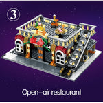 LEGO 5-in-1 USB Light Nightclub House Building Blocks City Street View Series Figures Bricks Education Toys