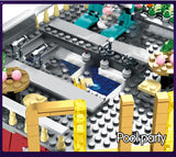 LEGO 5-in-1 USB Light Nightclub House Building Blocks City Street View Series Figures Bricks Education Toys