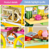 LEGO Ideas Pastry House Hot Dog Car Building Blocks City Street View Construction Food Store Bricks Education
