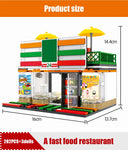LEGO City Street View Building Blocks Architecture House Food Shop Retail Store Cafe Restaurant KTV Bricks Kids Toy