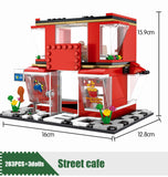 LEGO City Street View Building Blocks Architecture House Food Shop Retail Store Cafe Restaurant KTV Bricks Kids Toy