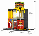 LEGO City Street View Building Blocks Architecture House Food Shop Retail Store Cafe Restaurant KTV Bricks Kids Toy