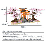LEGO City Street View Idea Sakura Inari Shrine Bricks Friends Cherry Blossom Technic Creator House Tree Building Blocks Toys