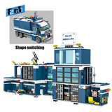 LEGO 960PCS City Police Station House Car Building Blocks Technic SWAT Team Truck Bricks motorcycle Educational Toys