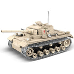 LEGO  711pcs Military III medium Tank Building Blocks 3 Army Soldier WW2 weapon Model Bricks set City