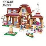 LEGO 594pcs Friends For Girl Heartlake Riding Club Horse Stables Block Set Mia Stephanie Building Toy
