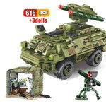 LEGO 616Pcs  WW2 Tank Vehicle Building Blocks Modern Military Missile Car