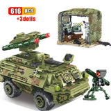 LEGO 616Pcs  WW2 Tank Vehicle Building Blocks Modern Military Missile Car