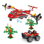 LEGO 433pcs City Fire Patrol Aircraft Plane Building Blocks Airplane Helicopter Motor Car Model Bricks