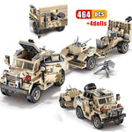 LEGO 464pcs UK British Army Gun Tractor Truck weapon Building Blocks Military Vehicle ww2 Soldier Bricks