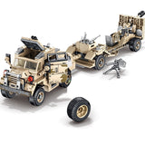 LEGO 464pcs UK British Army Gun Tractor Truck weapon Building Blocks Military Vehicle ww2 Soldier Bricks