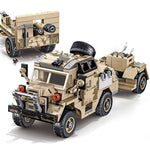 LEGO 464pcs UK British Army Gun Tractor Truck weapon Building Blocks Military Vehicle ww2 Soldier Bricks
