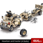 LEGO 464pcs UK British Army Gun Tractor Truck weapon Building Blocks Military Vehicle ww2 Soldier Bricks