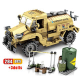 LEGO 284pcs Military Army Canada WW2 Building Blocks Pattern vehicle Soldier Figures Bricks