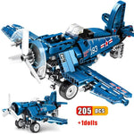 LEGO Block Military Fighter Building Block WW2 Helicopter US F4U Spitfire Fighter Army soldiers model bricks