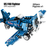 LEGO Block Military Fighter Building Block WW2 Helicopter US F4U Spitfire Fighter Army soldiers model bricks