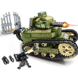 LEGO Block 368PCS WW2 Renault FT17 Panzer Tiger Tank Military Building Army Soldier Weapon figure Bricks