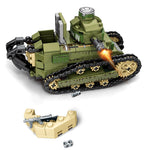 LEGO Block 368PCS WW2 Renault FT17 Panzer Tiger Tank Military Building Army Soldier Weapon figure Bricks