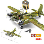 LEGO 559pcs Military Ju-88 bombing plane Building Block WW2 Helicopter Army weapon soldier model bricks