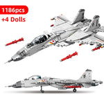 LEGO 1186PCS Airplane Building Blocks J-15 Shipborne Fighter Military city plane helicopters Brick +