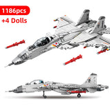 LEGO 1186PCS Airplane Building Blocks J-15 Shipborne Fighter Military city plane helicopters Brick +