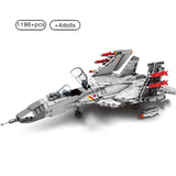 LEGO 1186PCS Airplane Building Blocks J-15 Shipborne Fighter Military city plane helicopters Brick +