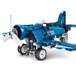 LEGO Technic Military WW2 War II Aircraft F4-U Spitfire Fighter For plane assemble building blocks bricks