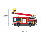 LEGO 275pcs City Fire Ladder Truck Model Building Blocks Compatible Fireman Figures Bricks