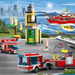 LEGO 275pcs City Fire Ladder Truck Model Building Blocks Compatible Fireman Figures Bricks