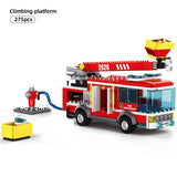 LEGO 275pcs City Fire Ladder Truck Model Building Blocks Compatible Fireman Figures Bricks