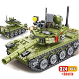 LEGO 324pcs Military Main Battle Tank Building Blocks Compatible Army Soldier Weapon Bricks