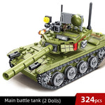 LEGO 324pcs Military Main Battle Tank Building Blocks Compatible Army Soldier Weapon Bricks
