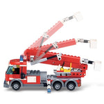LEGO 244pcs Fire Fighting Car Buildings Block Ldder car Rescue vehicle Police Truck City Technic Fire Brick Model